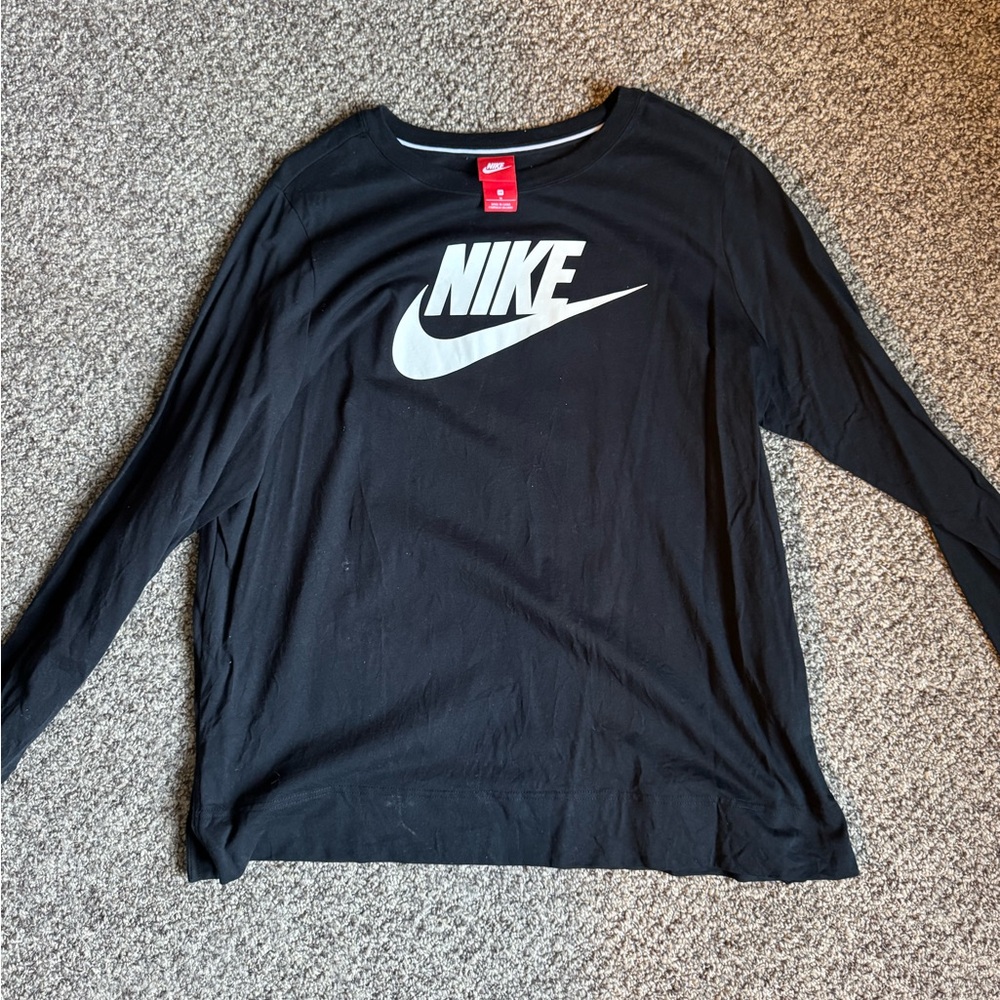 Nike Black Tee with White Logo